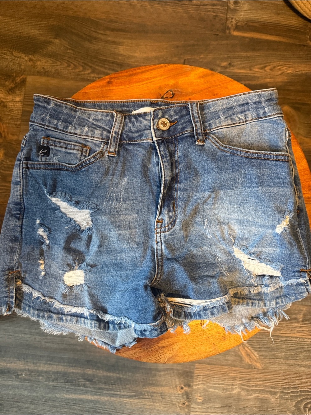 Distressed Blue Denim Women's Shorts